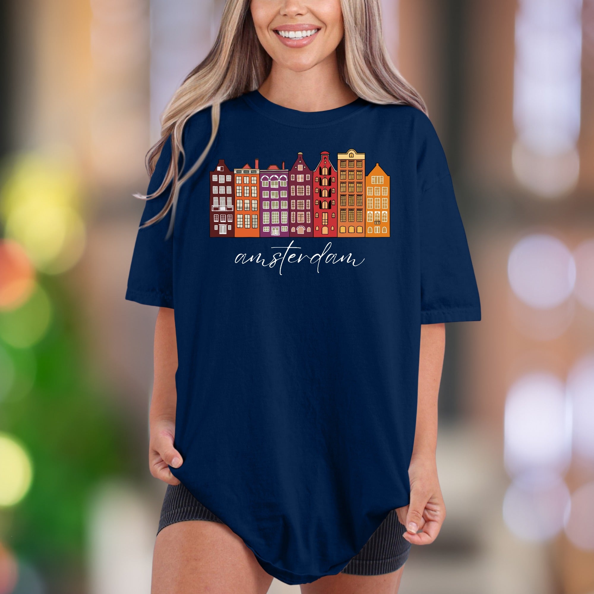 Amsterdam | Comfort Colors Unisex Adult T-Shirt | Travel Cityscape Souvenir Tee