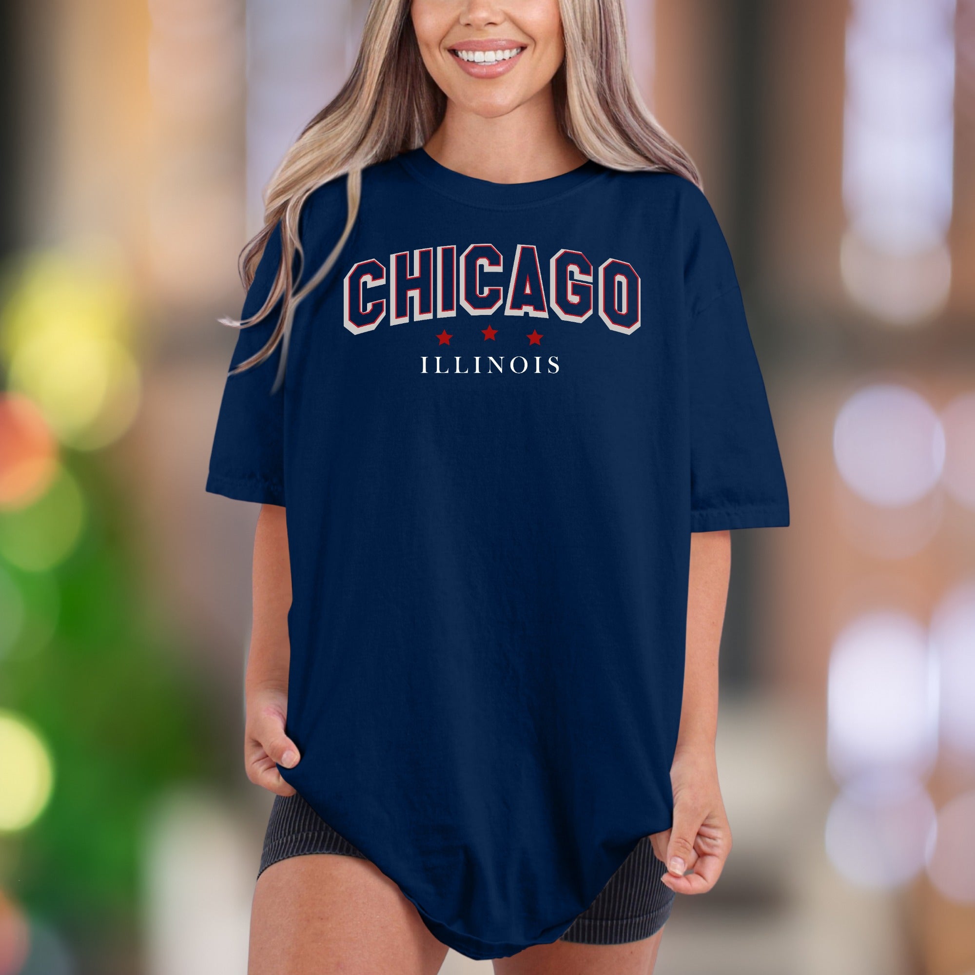 "Chicago Illinois" | Comfort Colors Unisex Adult T-Shirt | Retro City Style