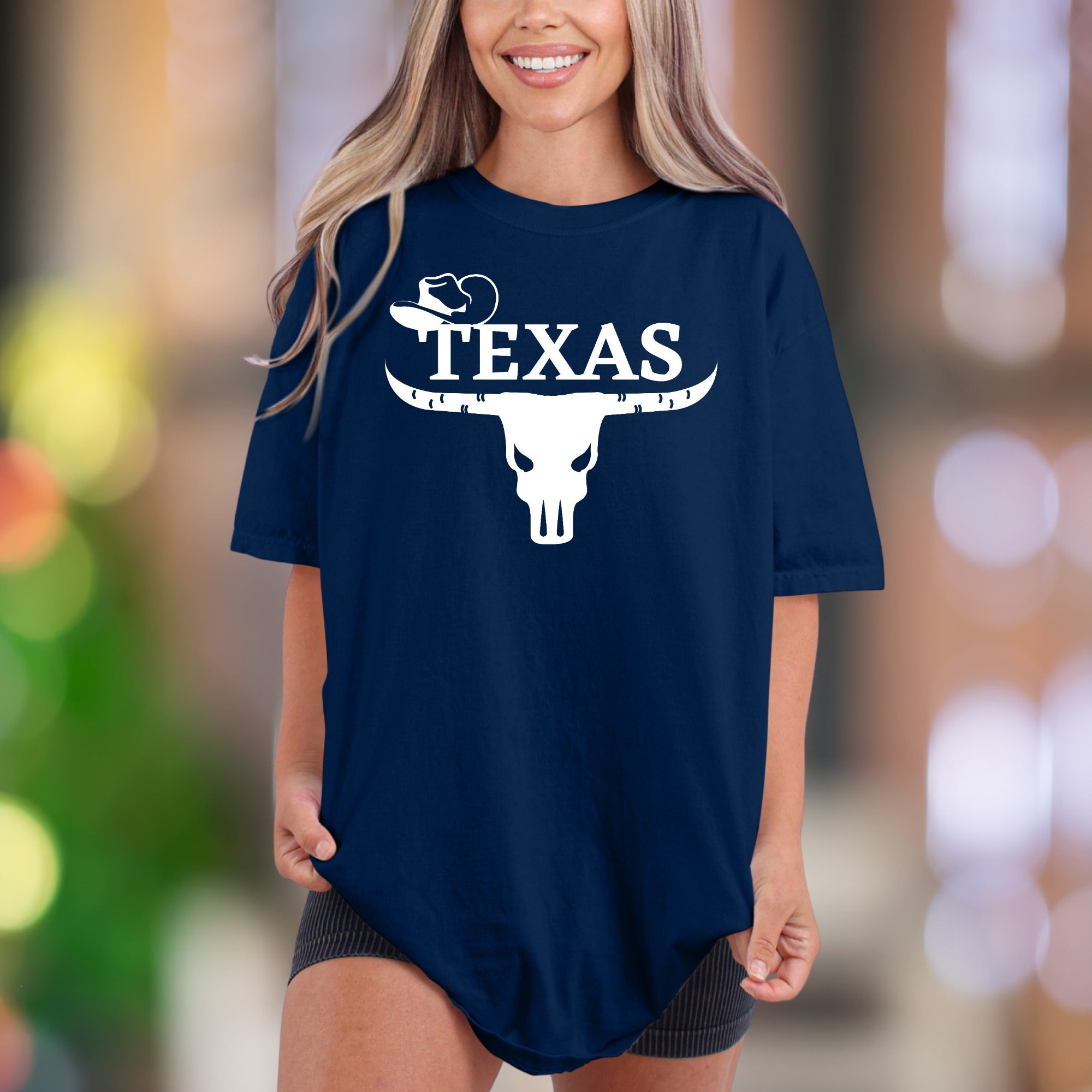 "TEXAS" Longhorn Skull Comfort Colors Unisex Adult T-Shirt | Southern Lifestyle Tee