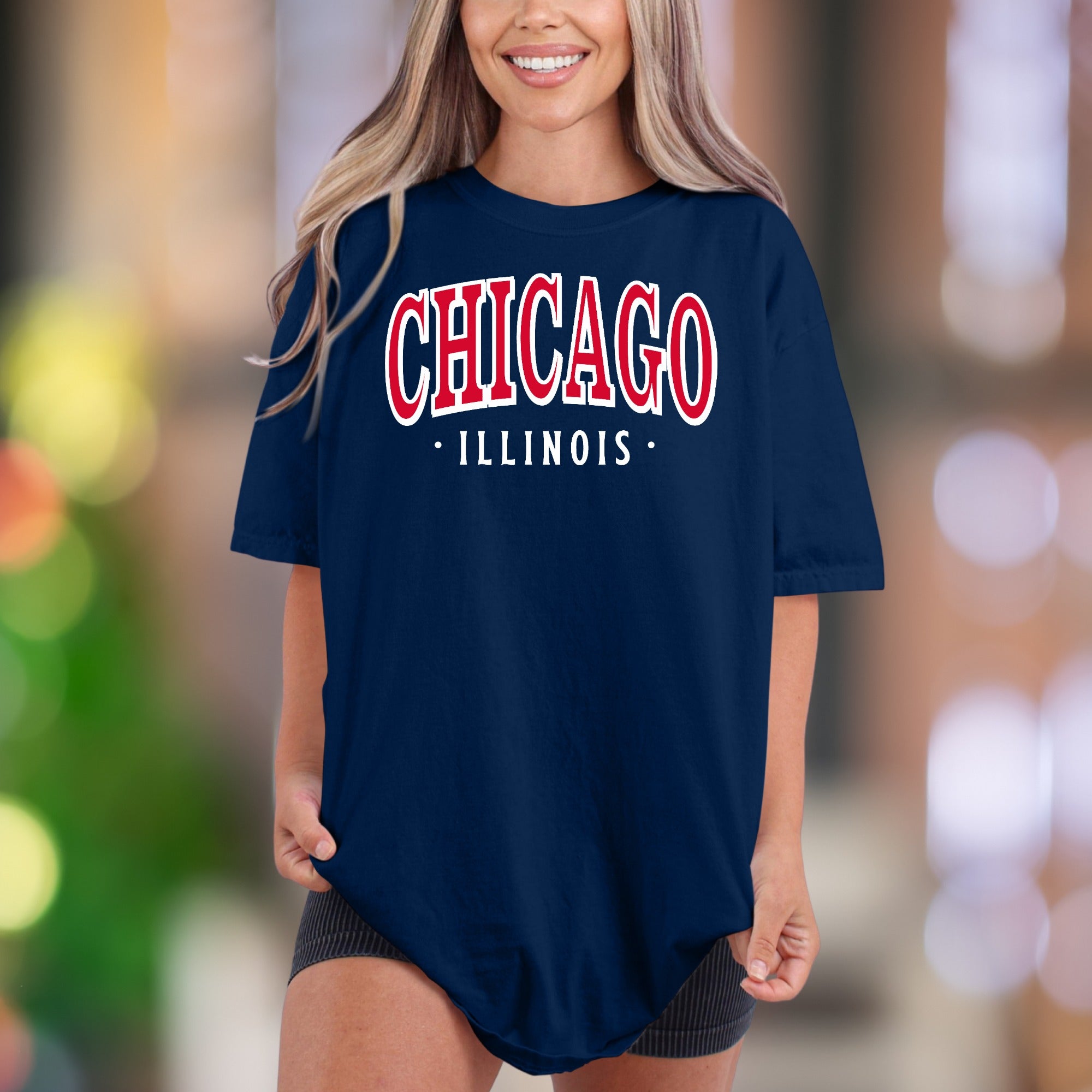 "CHICAGO • ILLINOIS •" | Comfort Colors Unisex Adult T-Shirt | Classic City Style
