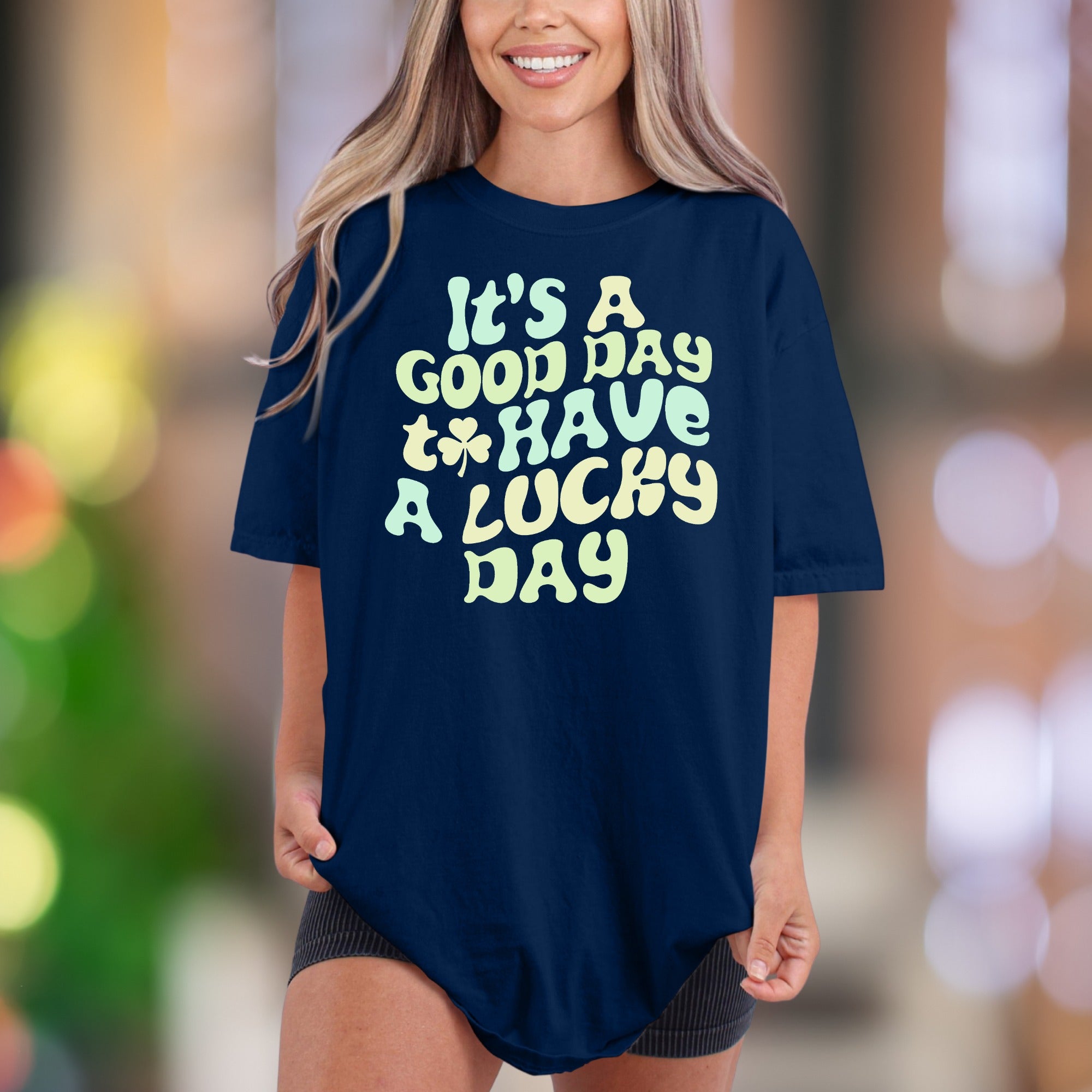 "It's A Good Day To Have A Lucky Day" | Comfort Colors Unisex Adult T-Shirt | Retro Lucky Day Tee