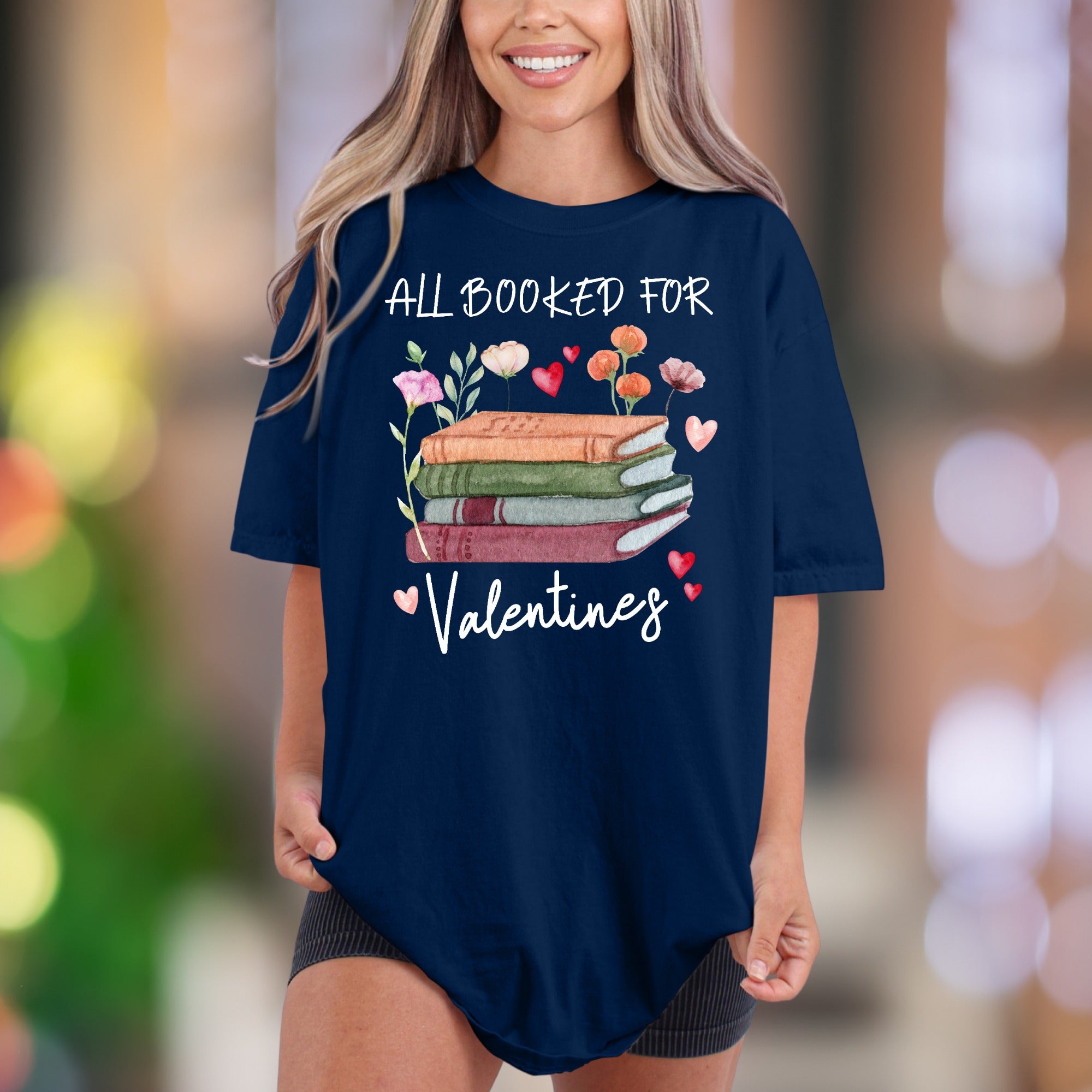 "All Booked For Valentines" | Comfort Colors Unisex Adult T-Shirt | Romantic Reader Style