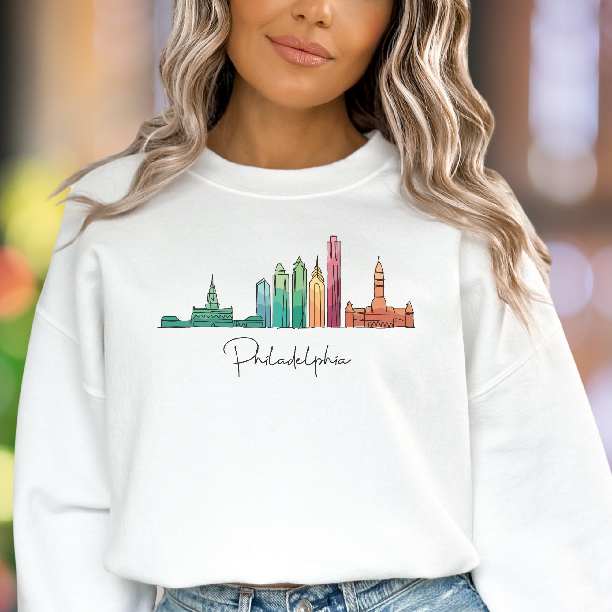 "Pittsburgh" | Colorful Skyline Unisex Adult Sweatshirt | City Pride Apparel