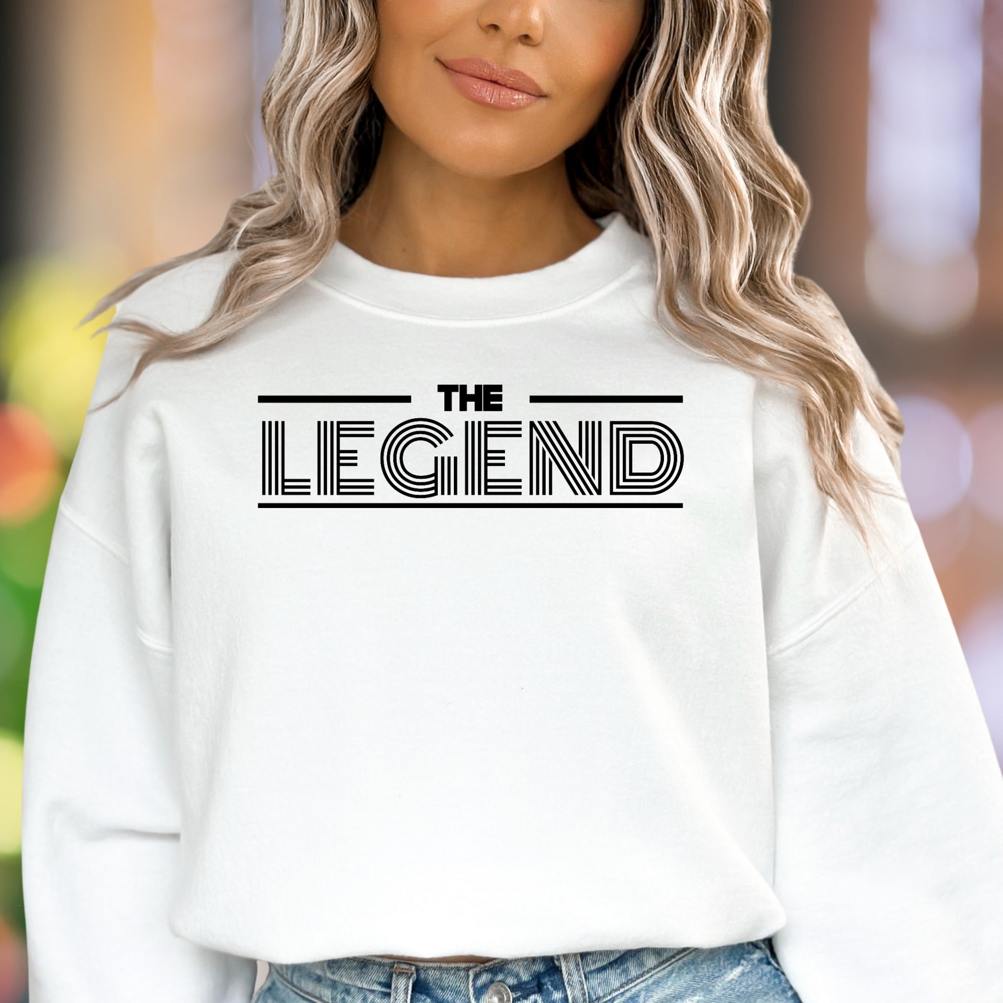 "THE LEGEND" | Bold Typography Unisex Adult Sweatshirt | Confident Lifestyle Apparel
