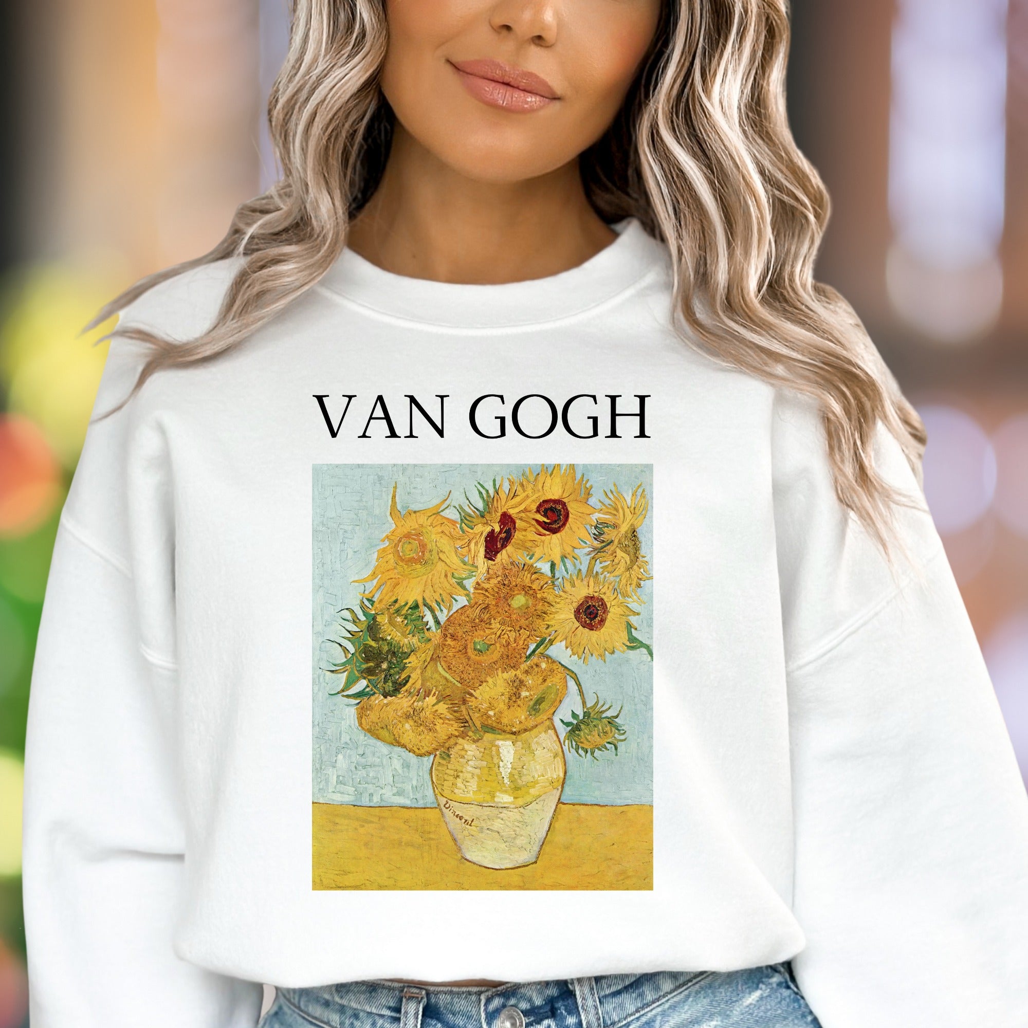 "VAN GOGH Sunflowers" | Artistic Graphic Unisex Adult Sweatshirt | Creative Expression