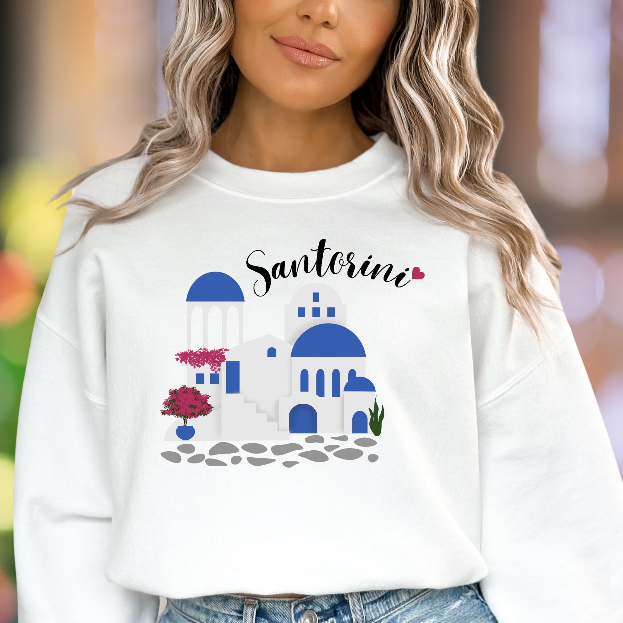 "Santorini" | Iconic Greek Island Unisex Adult Sweatshirt | Travel Lifestyle