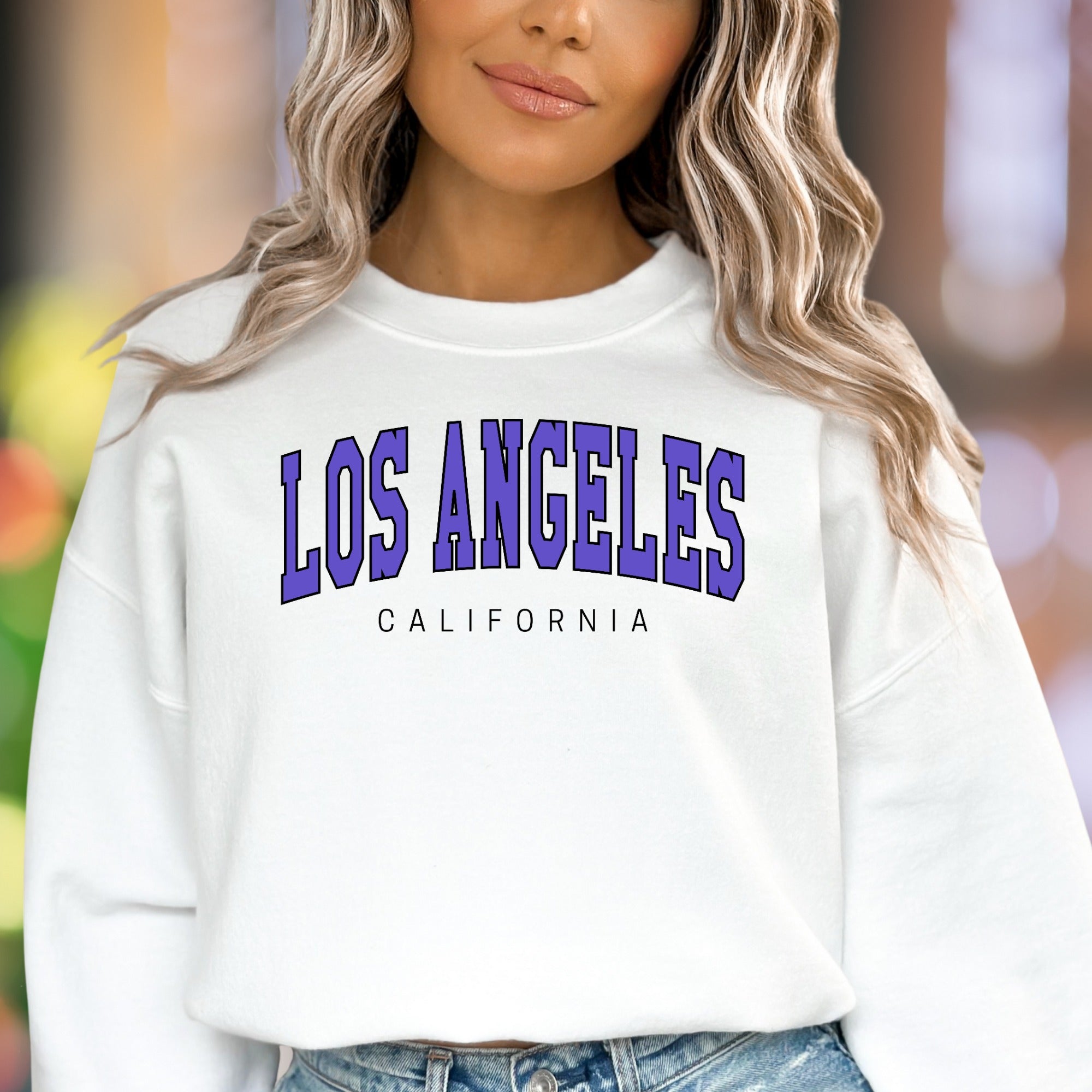 "LOS ANGELES CALIFORNIA" | Retro Varsity Unisex Adult Sweatshirt | City Lifestyle