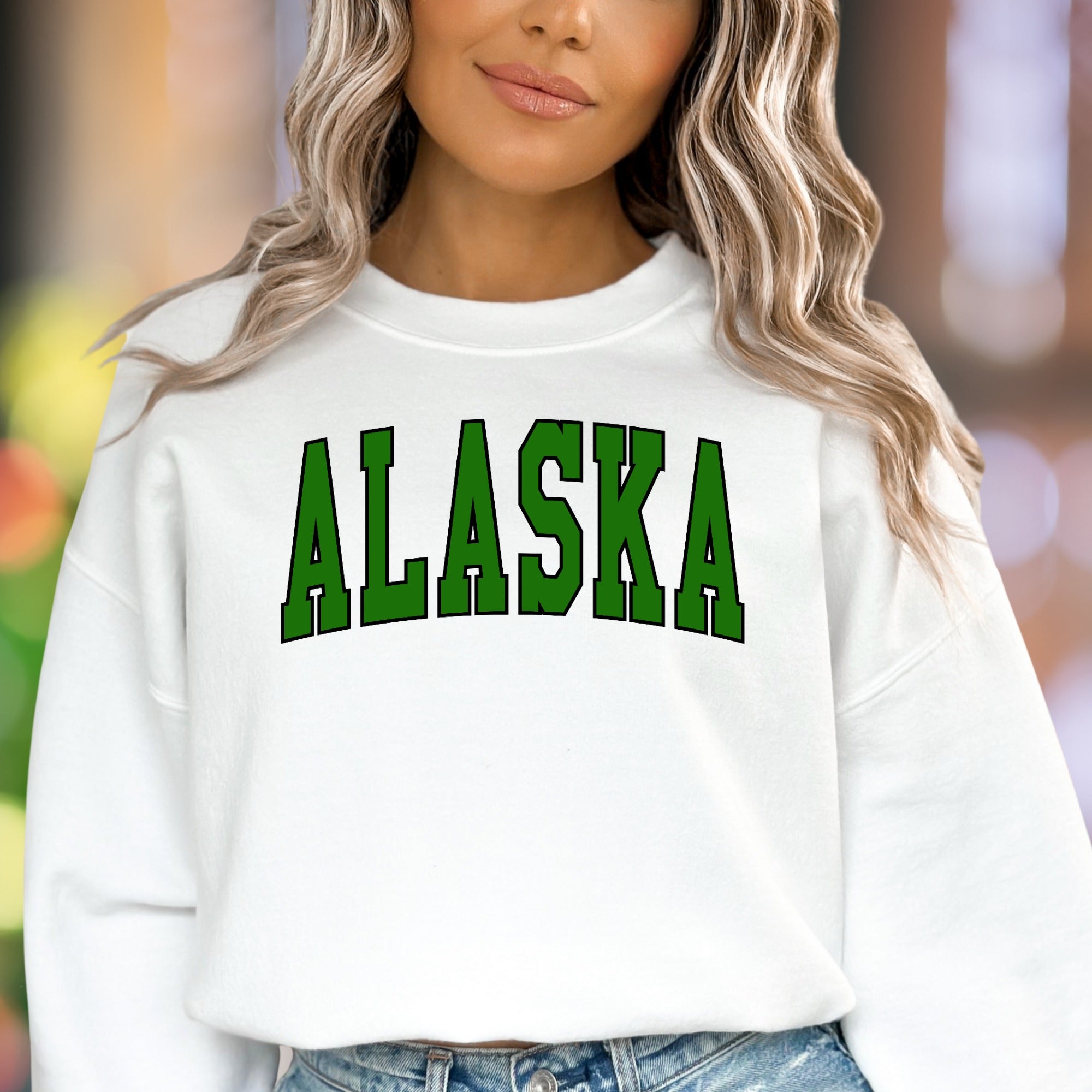 "ALASKA" | Varsity Typography Unisex Adult Sweatshirt | State Pride Lifestyle
