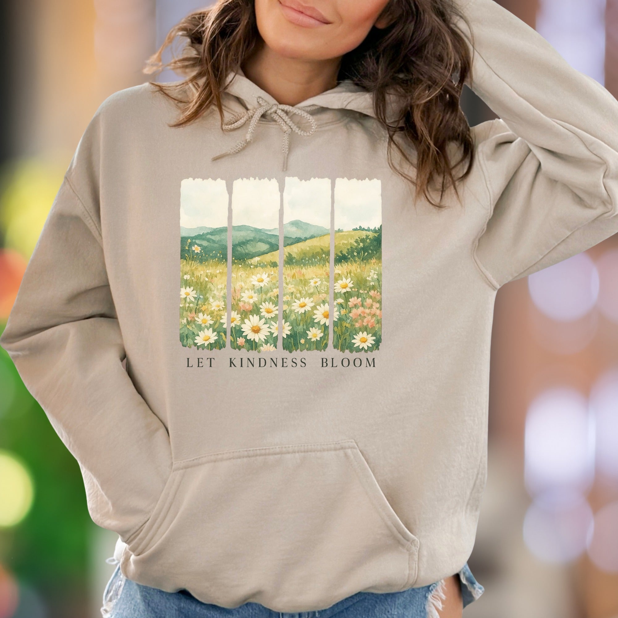 "Let Kindness Bloom" | Nature Landscape Unisex Adult Hoodie | Motivational Lifestyle