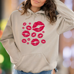 "Love Kisses" | Bold Graphic Unisex Adult Hoodie | Romantic Expression