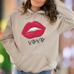 "XOXO Red Lips" | Modern Graphic Unisex Adult Hoodie | Affectionate Streetwear