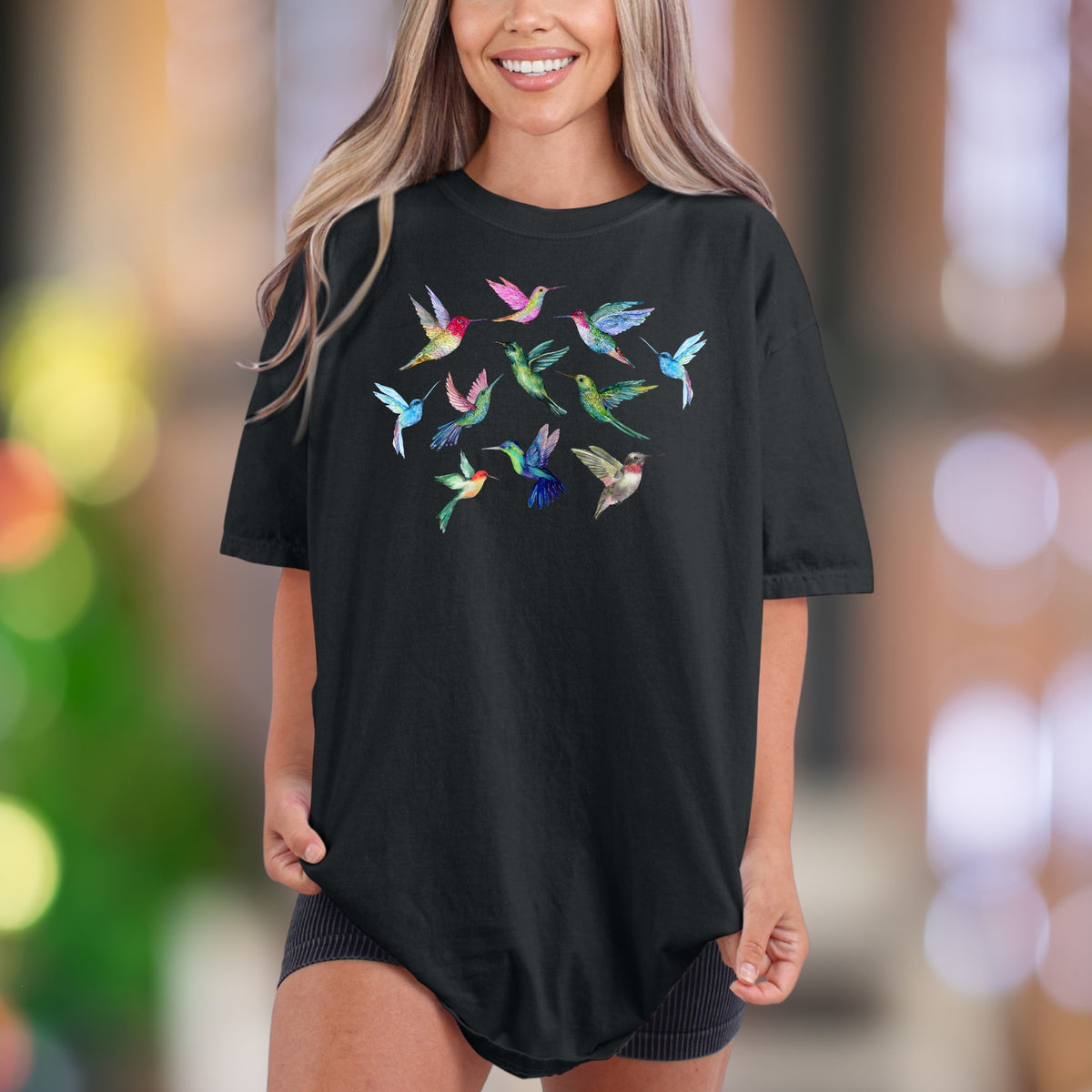 Hummingbird Flock | Comfort Colors Unisex Adult T-Shirt | Vibrant Nature Aesthetic
