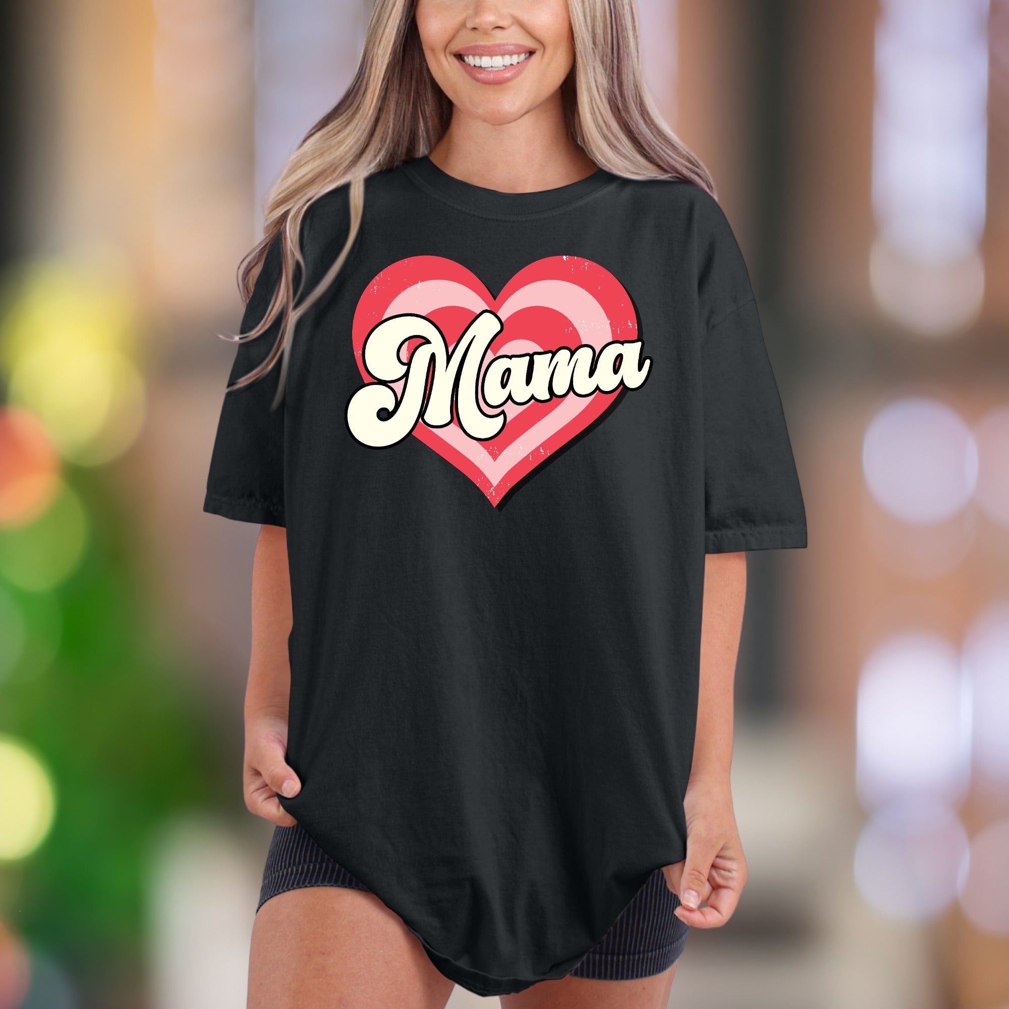 "Mama" | Comfort Colors Unisex Adult T-Shirt | Retro Heart Design