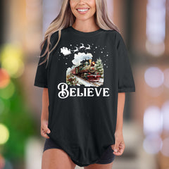 "Believe" | Comfort Colors Unisex Adult T-Shirt | Vintage Holiday Lifestyle