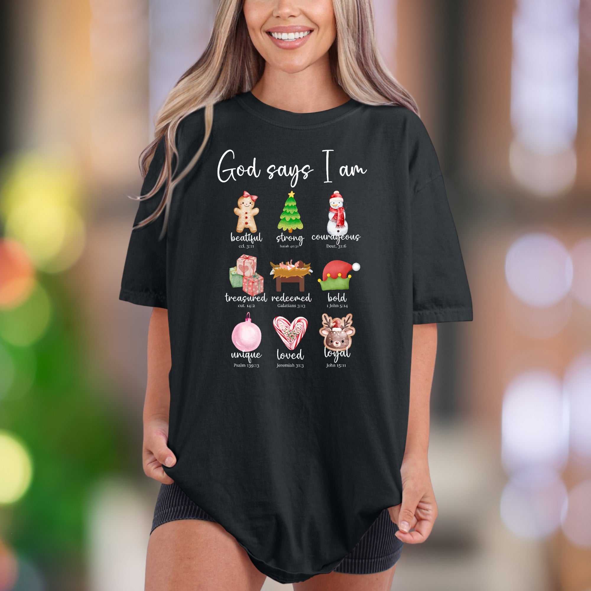 "God Says I Am" | Comfort Colors Unisex Adult T-Shirt | Empowering Christmas Faith Tee