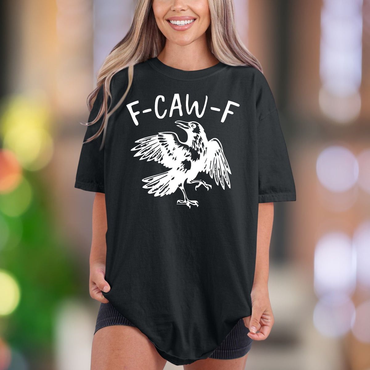 "F-CAW-F" | Comfort Colors Unisex Adult T-Shirt | Funny Crow Personality Tee