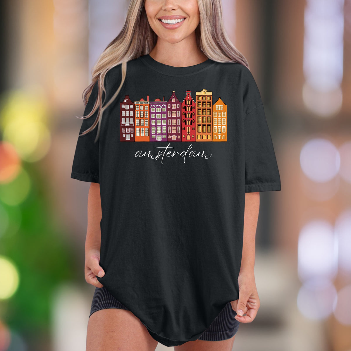 Amsterdam | Comfort Colors Unisex Adult T-Shirt | Travel Cityscape Souvenir Tee