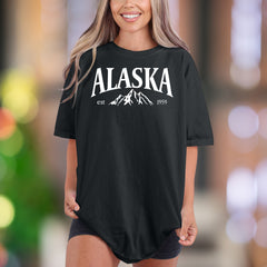 "ALASKA est 1959" | Comfort Colors Unisex Adult T-Shirt | Vintage Mountain Nature Tee
