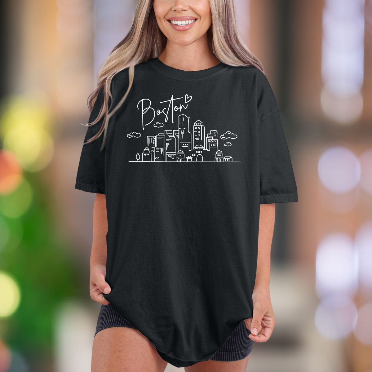 "Boston" | Comfort Colors Unisex Adult T-Shirt | Minimal Cityscape Style