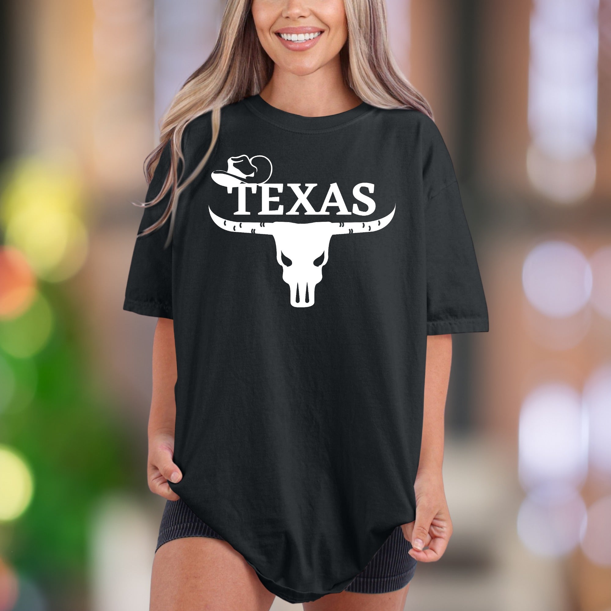"TEXAS" Longhorn Skull Comfort Colors Unisex Adult T-Shirt | Southern Lifestyle Tee
