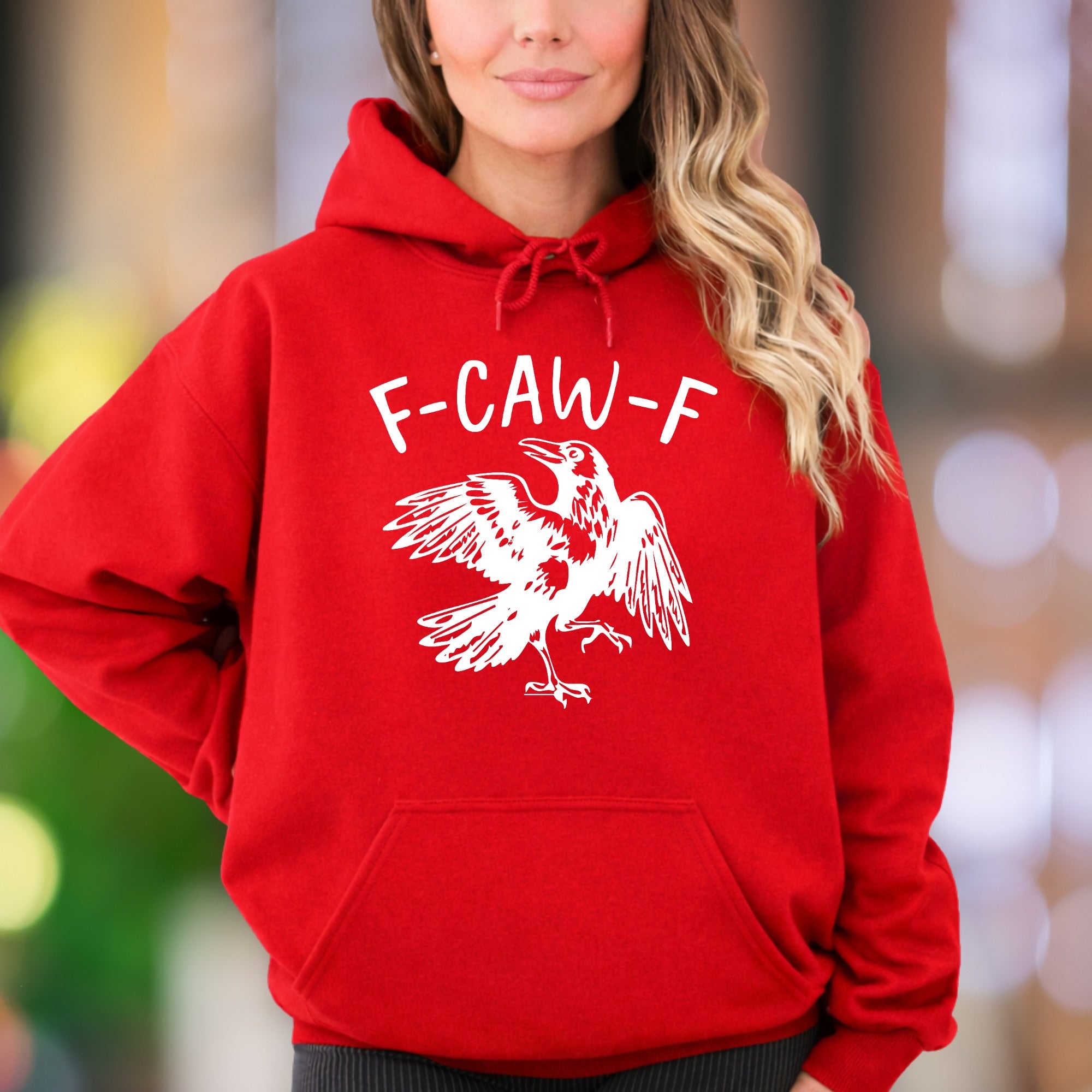 "F-CAW-F" | Funny Graphic Unisex Adult Hoodie | Humorous Lifestyle