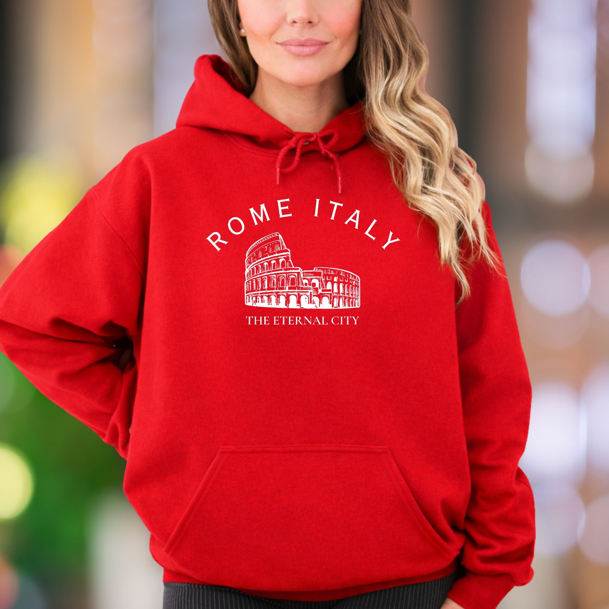 "Rome Italy The Eternal City" | Vintage Colosseum Unisex Adult Hoodie | Travel Lifestyle