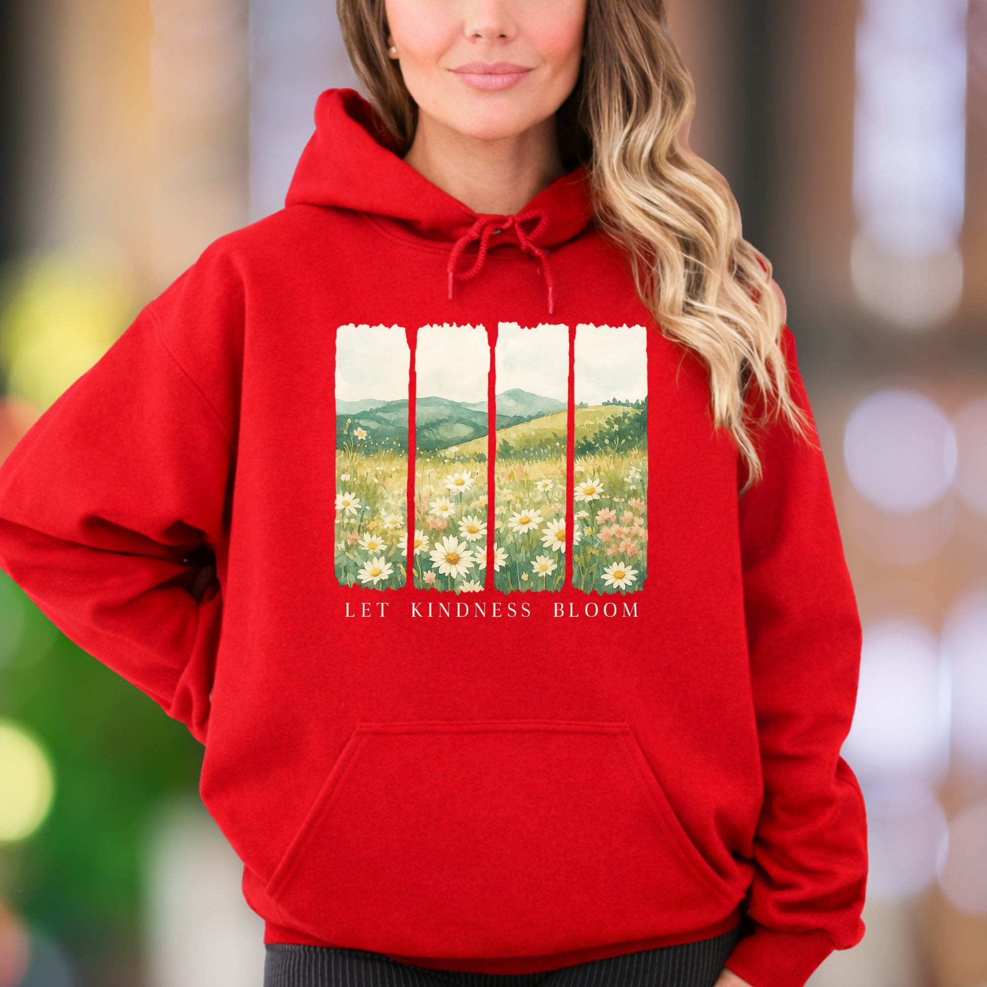 "Let Kindness Bloom" | Nature Landscape Unisex Adult Hoodie | Motivational Lifestyle