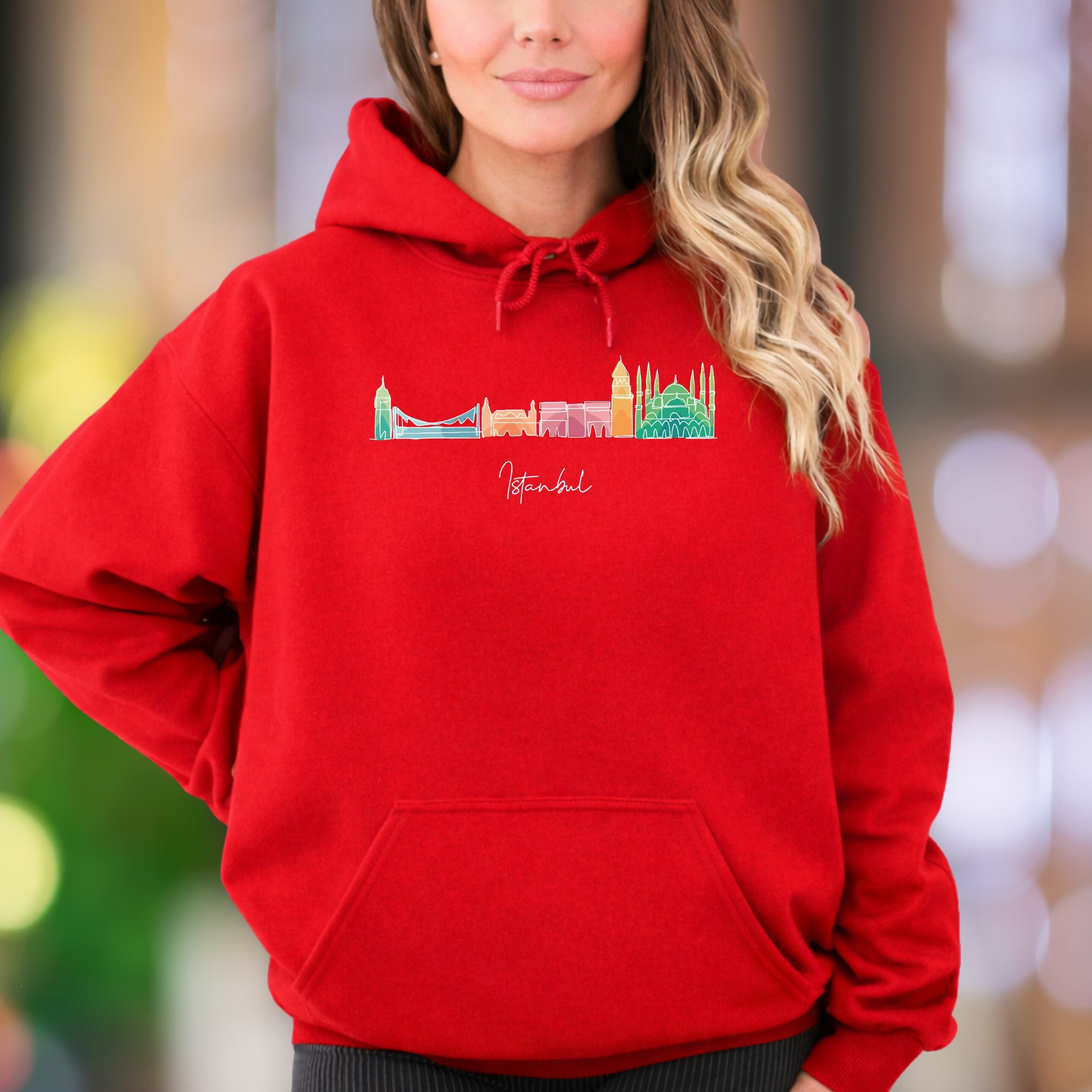 "Istanbul" | Minimal Line Art Unisex Adult Hoodie | Travel Cityscape