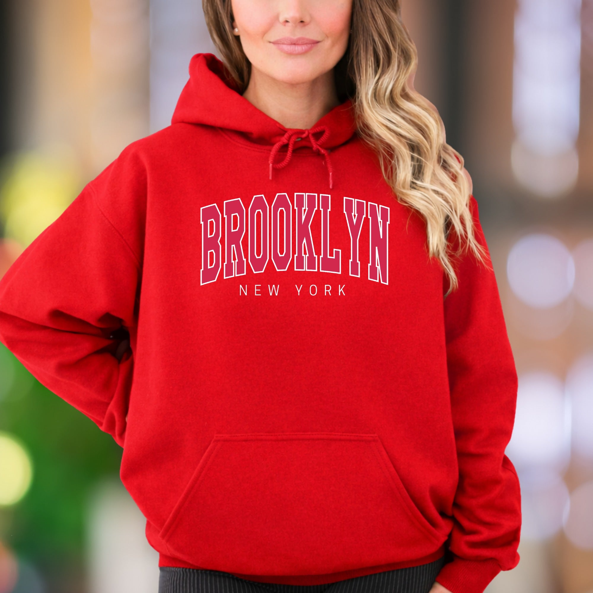 "BROOKLYN NEW YORK" | Bold Typography Unisex Adult Hoodie | Urban Lifestyle
