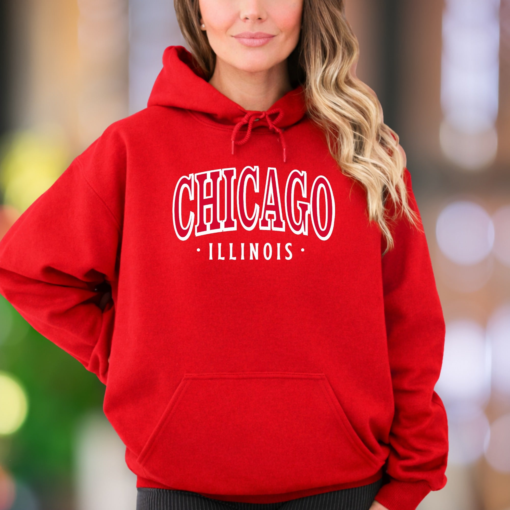 "Chicago Illinois" | Arch Text Streetwear Unisex Adult Hoodie | City Pride Apparel