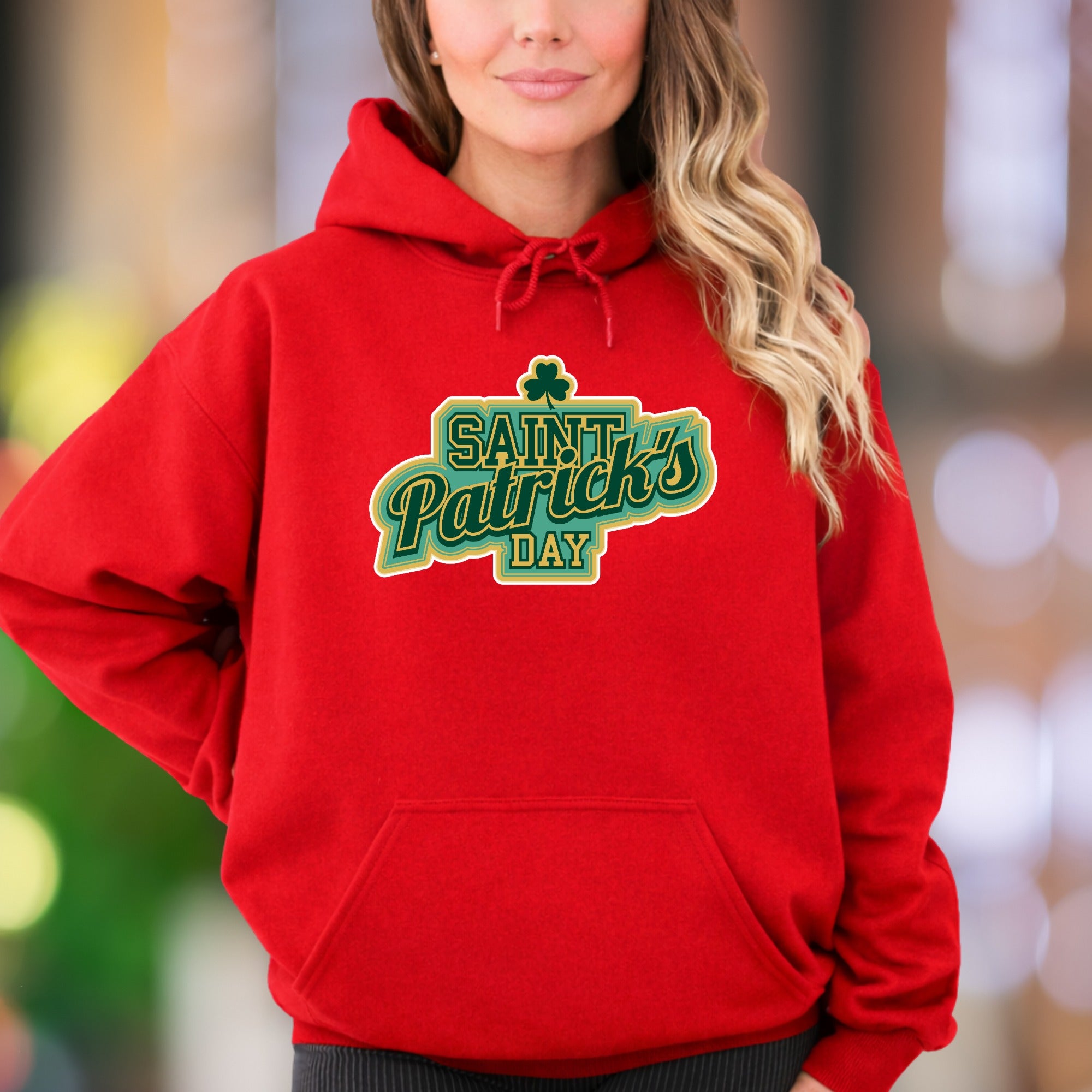 "Saint Patrick's Day" | Retro Typographic Unisex Adult Hoodie | Festive Holiday Apparel