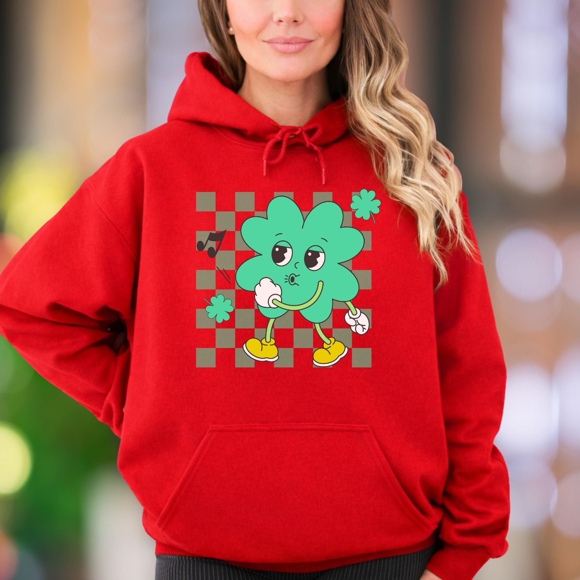 "Shamrock Groove" | Retro Cartoon Unisex Adult Hoodie | St. Patrick's Day Fun