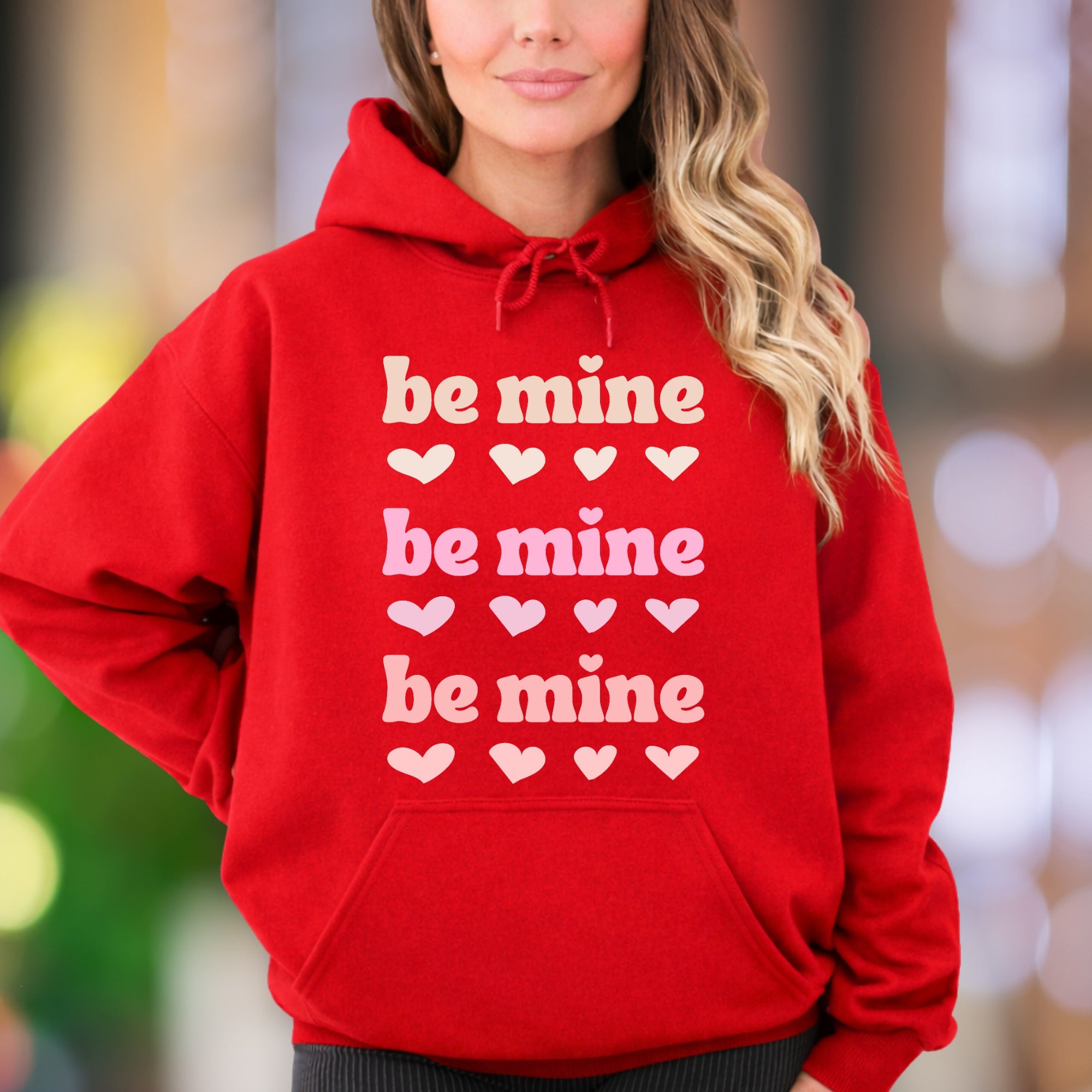 "Be Mine" | Retro Typography Unisex Adult Hoodie | Romantic Lifestyle
