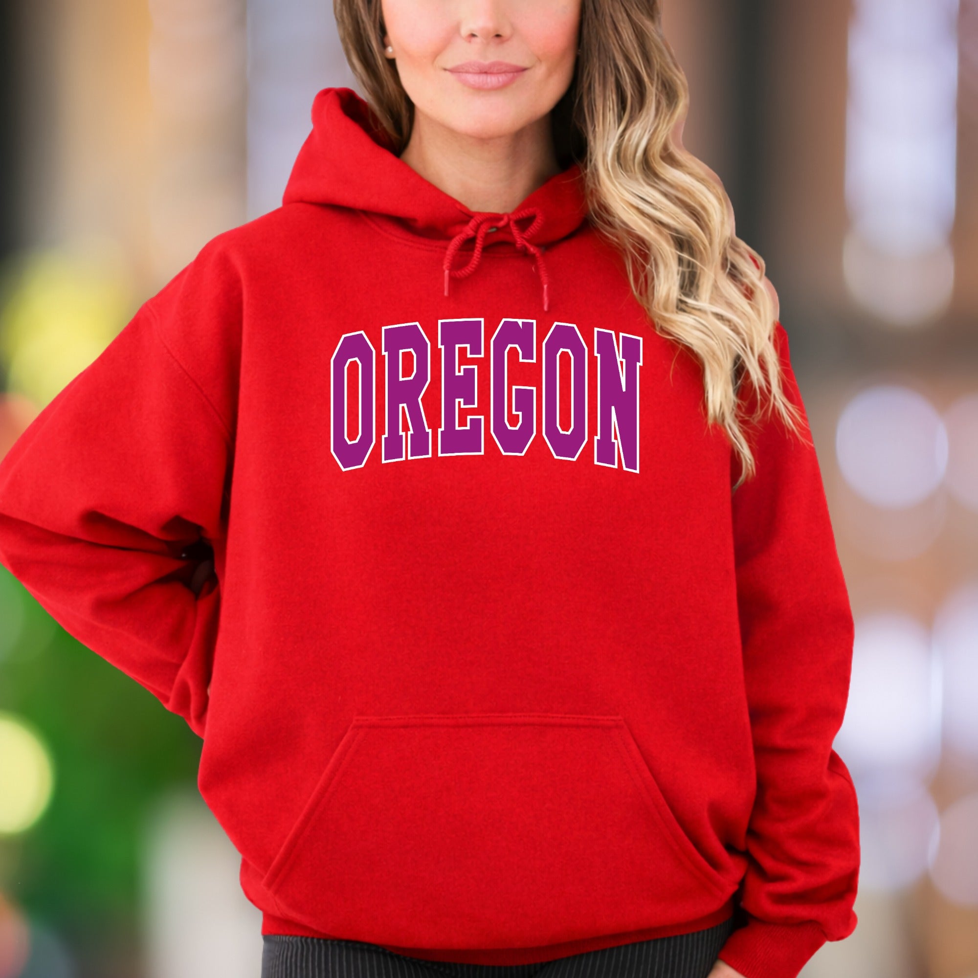 "OREGON" | Retro Block Letter Unisex Adult Hoodie | State Pride Apparel
