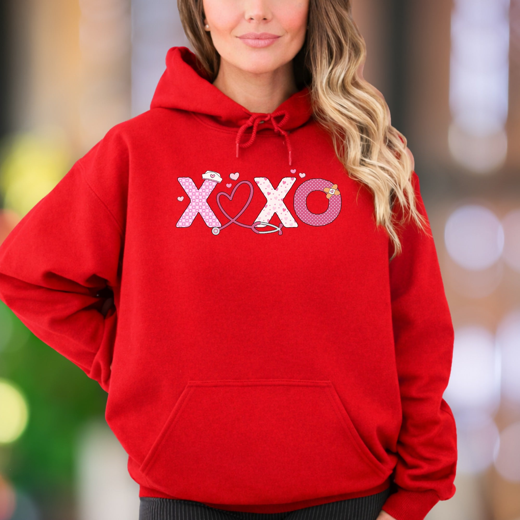 "XOXO Nurse" | Valentines Love Unisex Adult Hoodie | Healthcare Appreciation