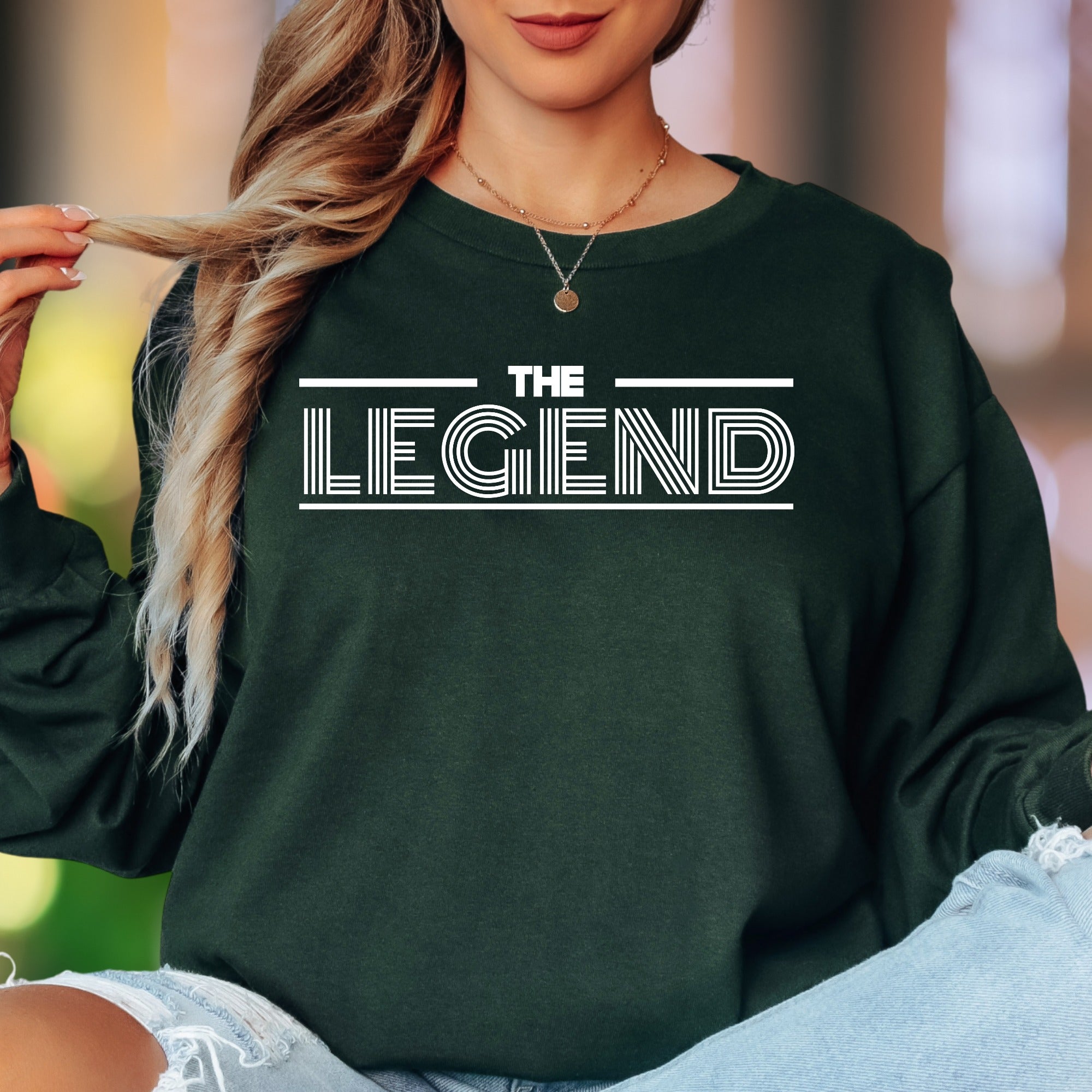 "THE LEGEND" | Bold Typography Unisex Adult Long Sleeve T-Shirt | Confident Lifestyle