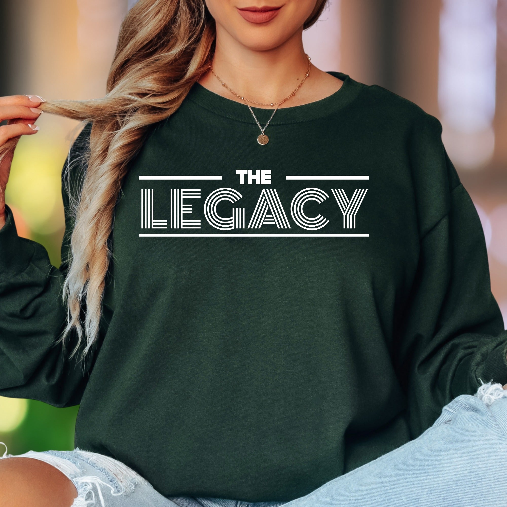 "THE LEGACY" | Bold Typography Unisex Adult Long Sleeve T-Shirt | Heritage & Identity