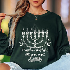 "May Love and Light Fill Your Heart" | Inspirational Illustration Unisex Adult Long Sleeve T-Shirt | Heartfelt Gifting