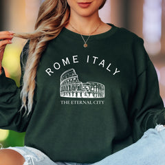 "Rome Italy The Eternal City" | Vintage Colosseum Unisex Adult Long Sleeve T-Shirt | Travel & Lifestyle
