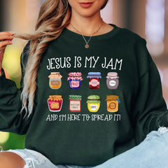 "Jesus Is My Jam" | Faith-Inspired Typography Unisex Adult Long Sleeve T-Shirt | Christian Lifestyle