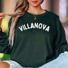 "Villanova" | Collegiate Typography Unisex Adult Long Sleeve T-Shirt | Academic Pride Apparel