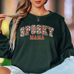 "Spooky Mama" | Distressed Retro Unisex Adult Long Sleeve T-Shirt | Halloween Lifestyle