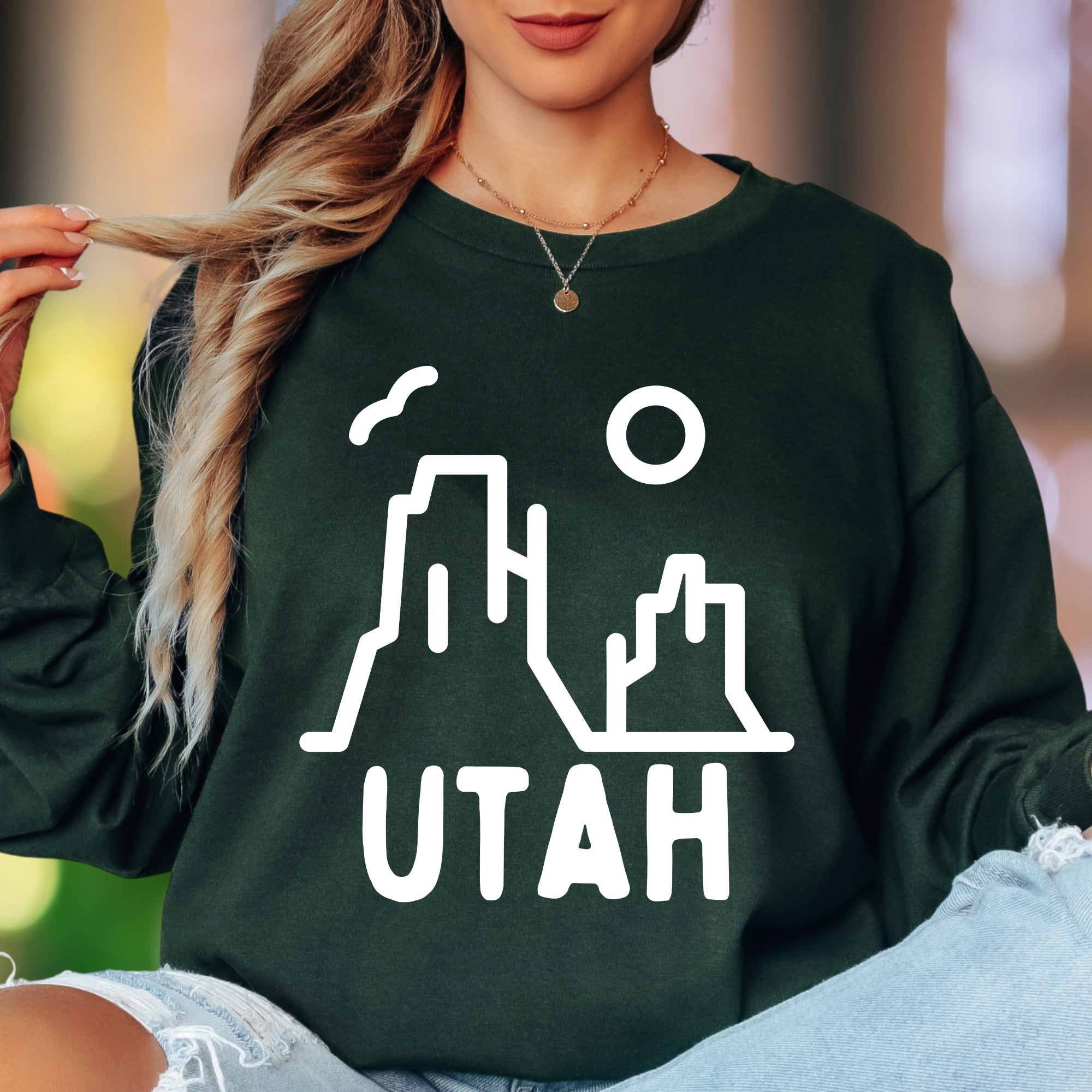 "Utah Scenic" | Minimal Nature Unisex Adult Long Sleeve T-Shirt | Outdoor Enthusiast