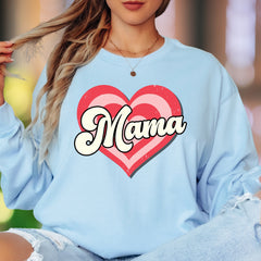 "Mama" | Retro Heart Unisex Adult Long Sleeve T-Shirt | Motherhood Lifestyle