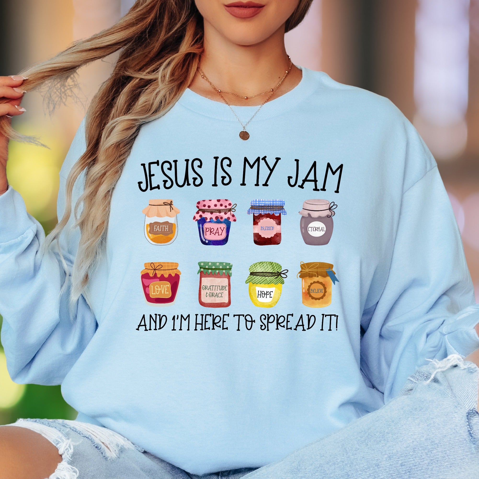 "Jesus Is My Jam" | Faith-Inspired Typography Unisex Adult Long Sleeve T-Shirt | Christian Lifestyle