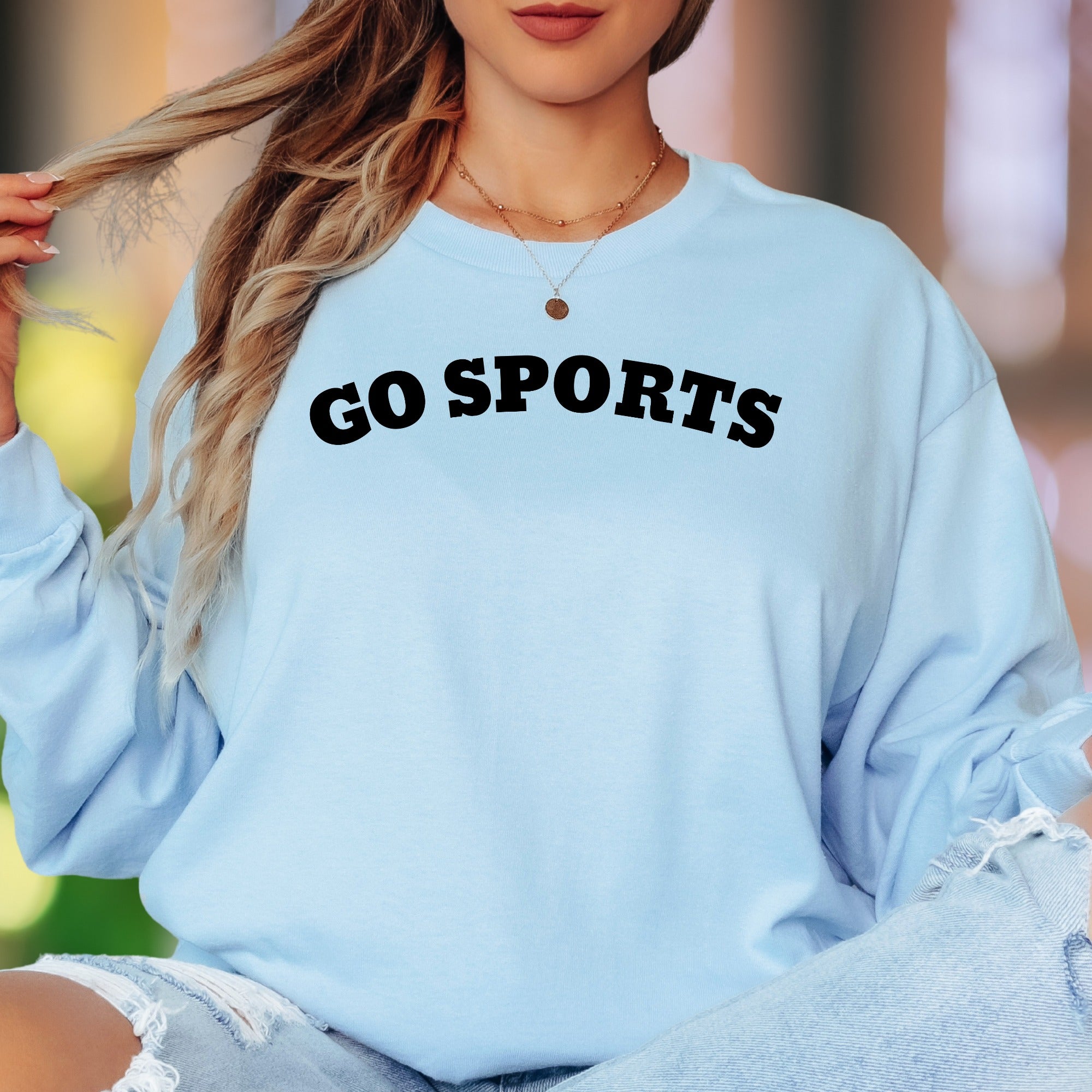 "GO SPORTS" | Bold Typography Unisex Adult Long Sleeve T-Shirt | Humorous Lifestyle