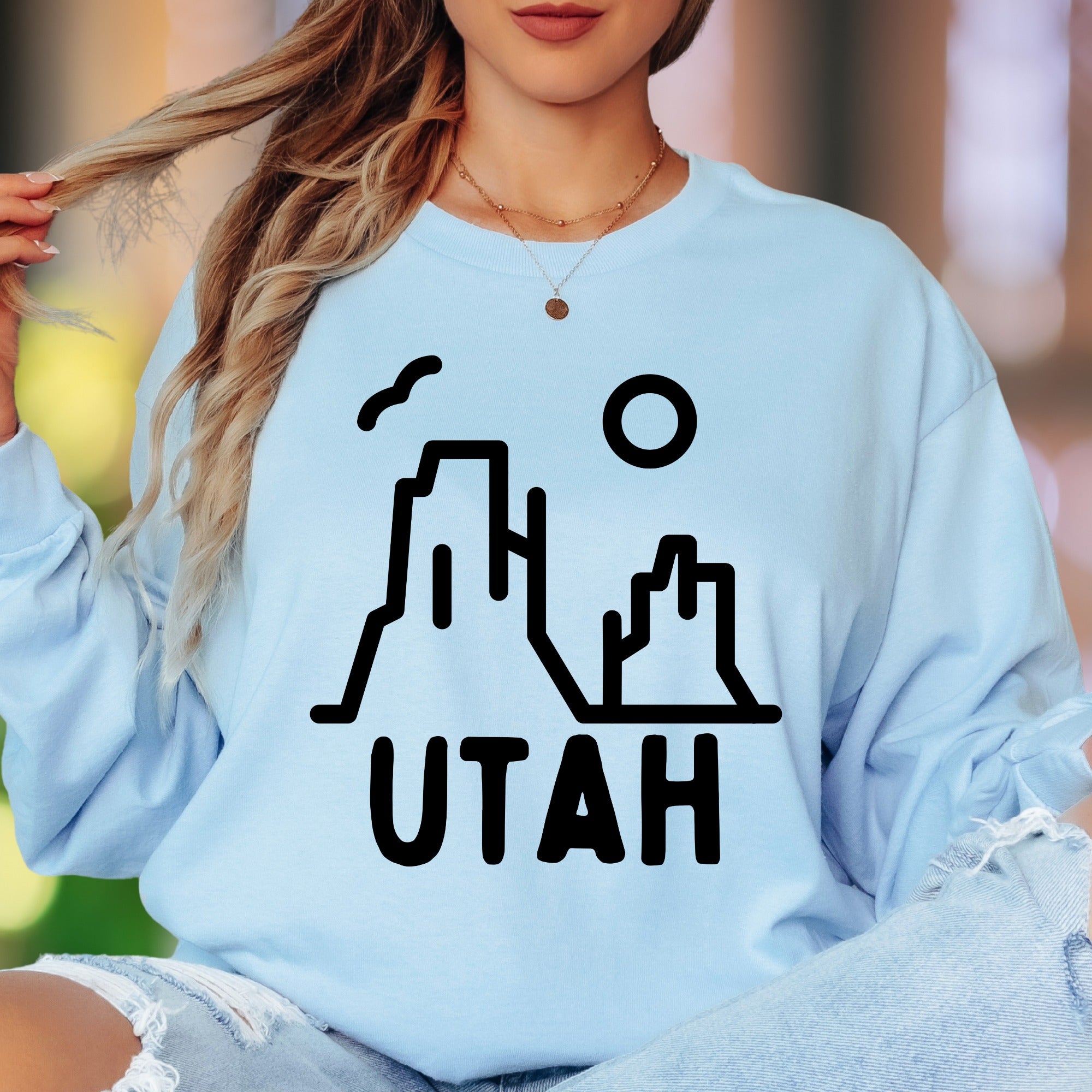 "Utah Scenic" | Minimal Nature Unisex Adult Long Sleeve T-Shirt | Outdoor Enthusiast