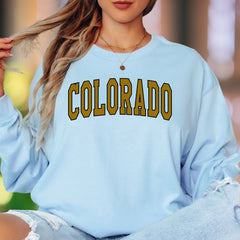 "Colorado" | Bold Typography Unisex Adult Long Sleeve T-Shirt | State Pride