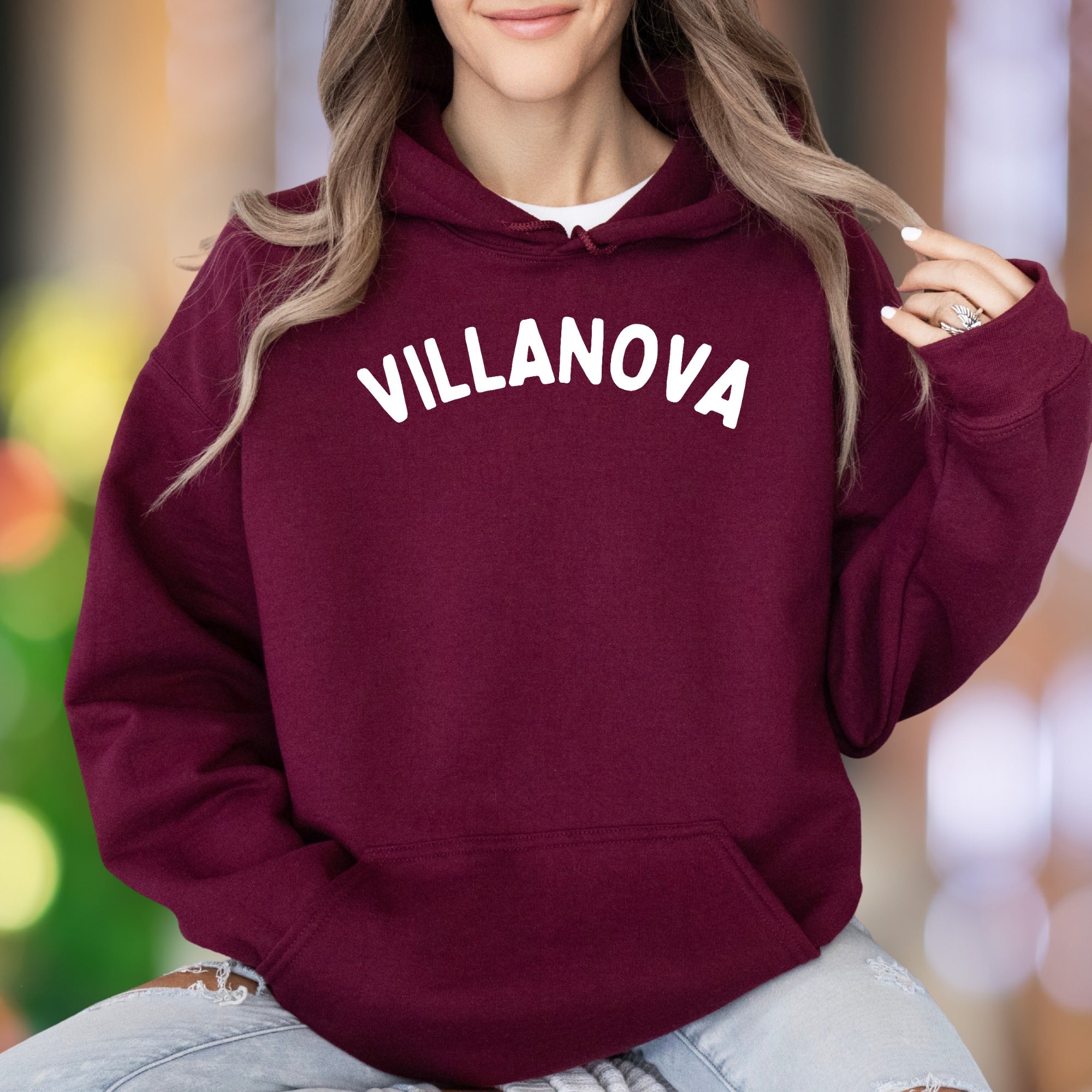 "Villanova" | Bold Typography Unisex Adult Hoodie | Collegiate Lifestyle
