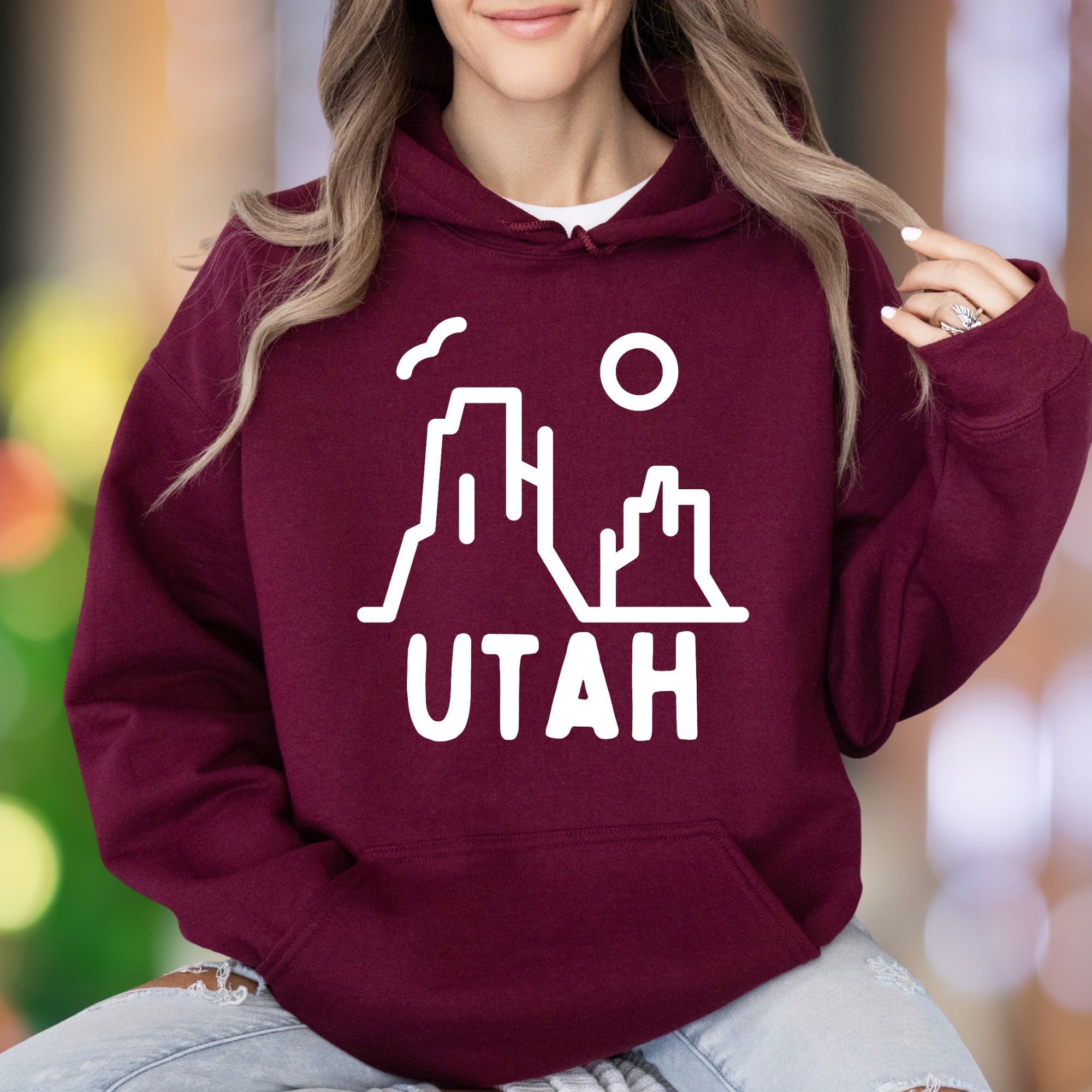 "Utah Scenic Graphic" | Nature Minimalist Unisex Adult Hoodie | Outdoor Lifestyle